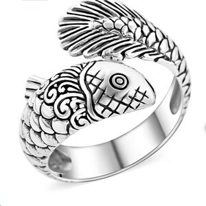 Bali Legacy Koi Fish Ring in Sterling Silver 6.10 Grams